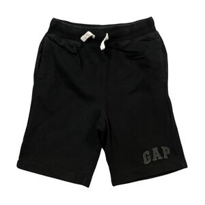 GAP Kids S Black Athletic Shorts Drawstring Logo Comfort Play Everyday Casual J7